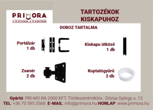 Belépő kategória kiskapu tartozékszett