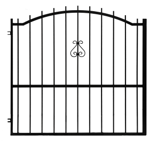 Mira motívumú fekete fém nagykapu horganyzott és porfestett felülettel